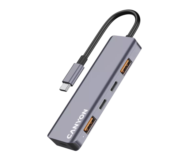 CANYON HUB DS-18 5 w 1 USB-C Szary - 1348472 - zdjęcie